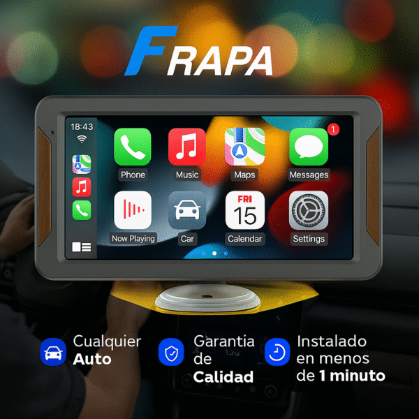 Pantalla CarPlay y Android Auto Inalámbrica HD 7”